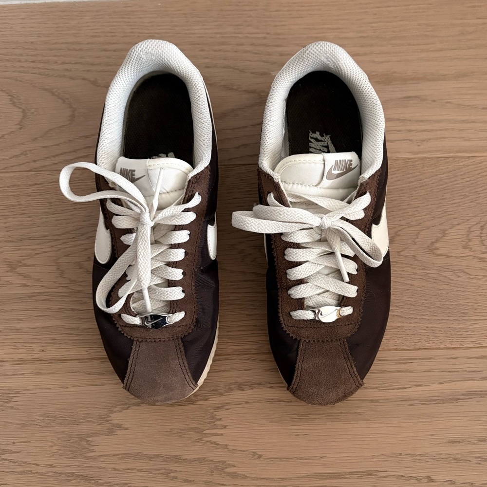 Nike Cortez Dark Brown and White Sneakers size US 6
